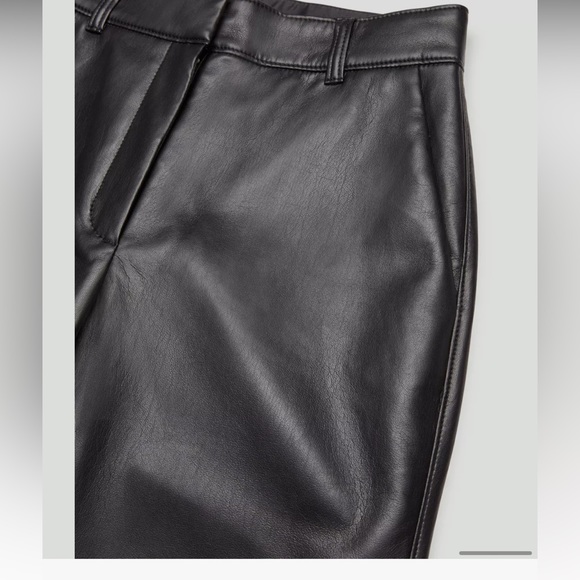 Aritzia Babaton Command Sold Out Aritzia Vegan Black Leather Pants Sz 4 - Picture 5 of 17